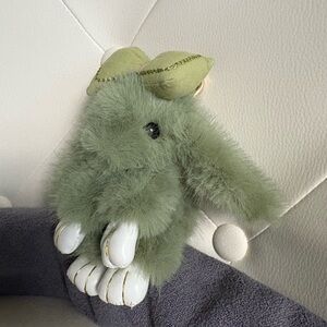 Green Fluffy Plush Baby Bunny Keychain Bag Backpack Charm